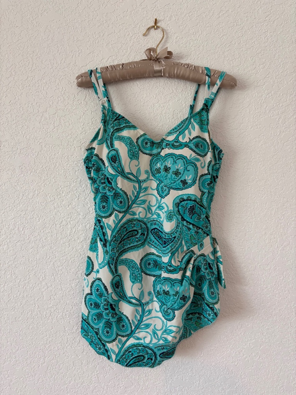 Ocean Avenue Vintage Paisley Blue One Piece Swimsuit 16W